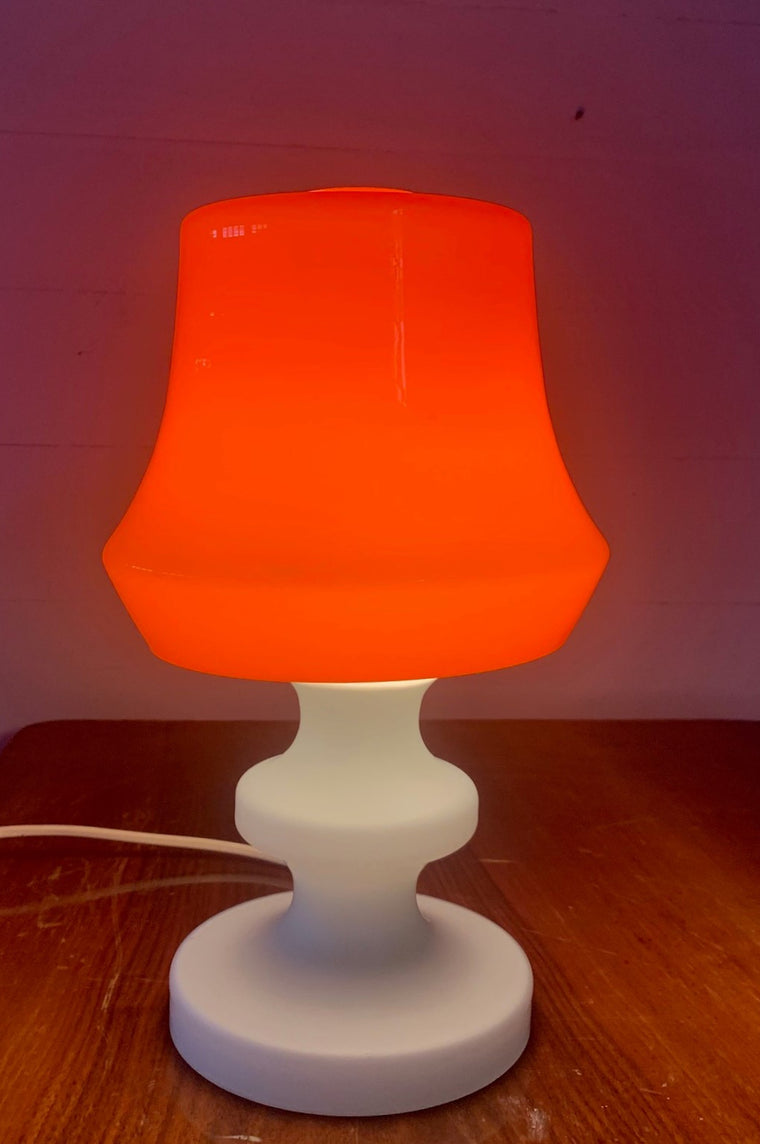 Mid Century  Stepan Tapery  Opaline Glass  Table  Lamp  #3843a  Byron