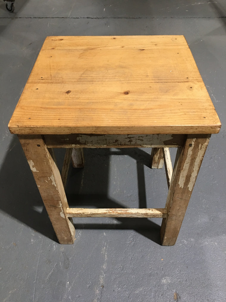 Vintage  European  Wooden Stool  #2897