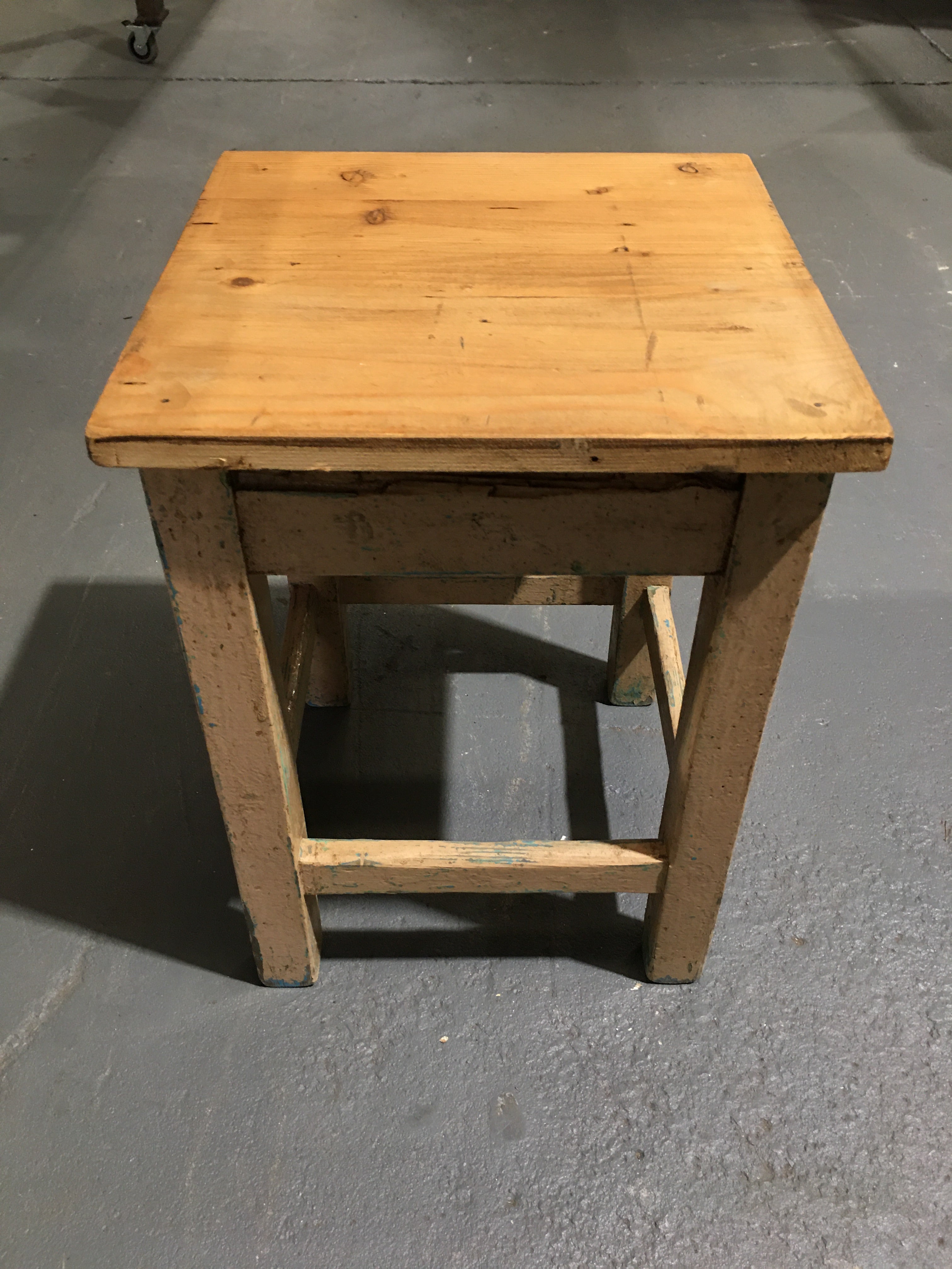 Vintage  European  Wooden Stool  #2903