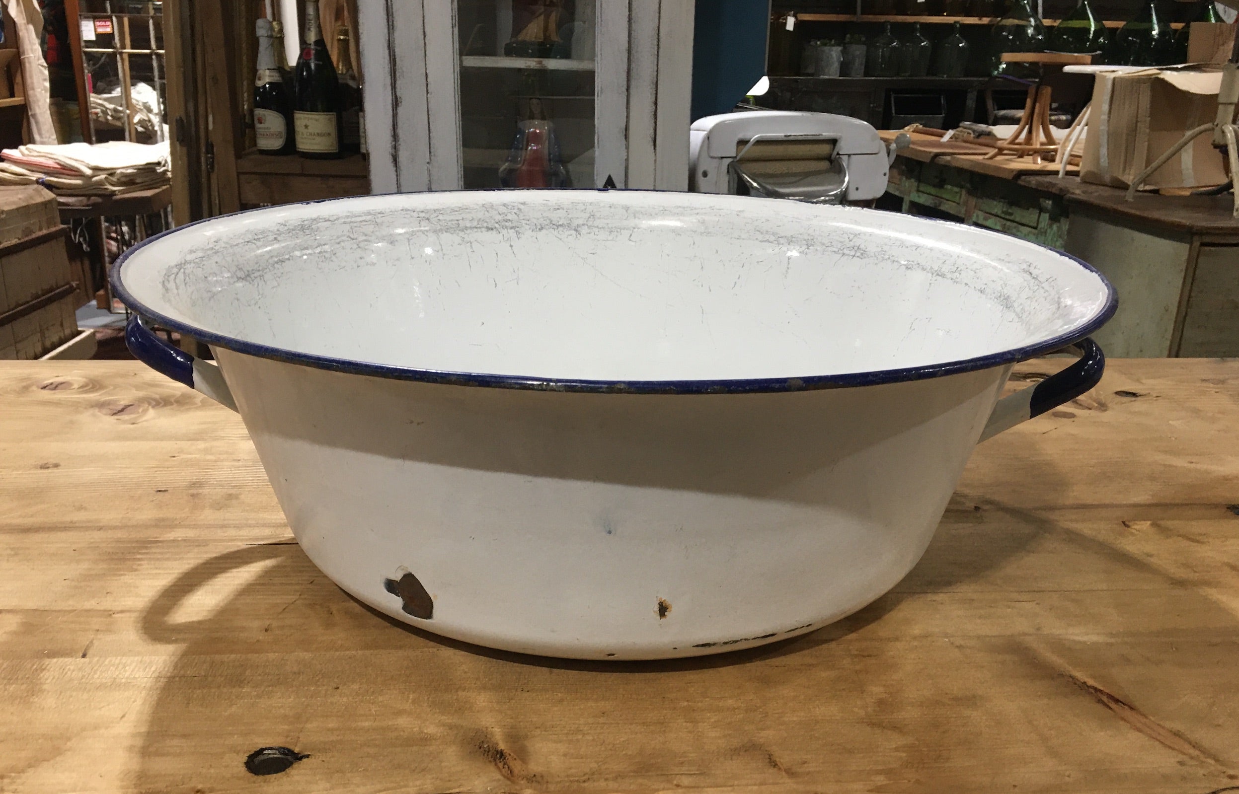 Vintage European Enamel Bakers Bowls with Handles #2911