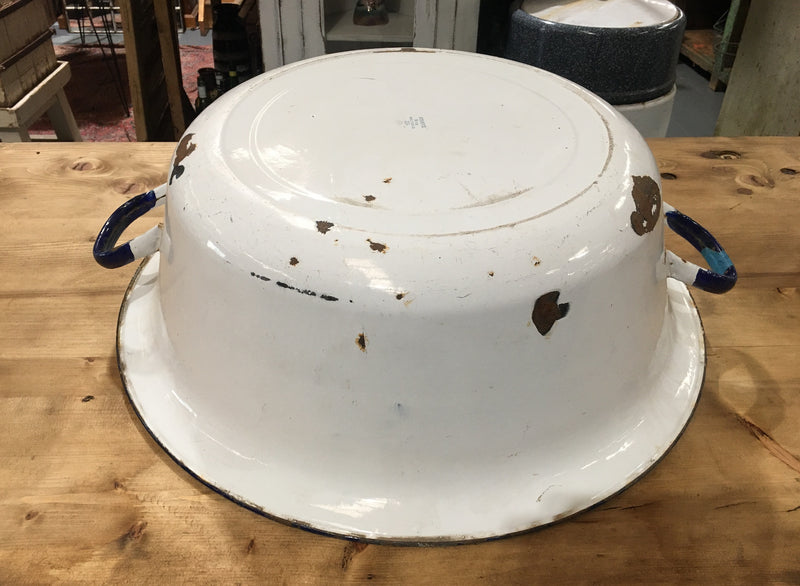 Vintage European Enamel Bakers Bowls with Handles #2911