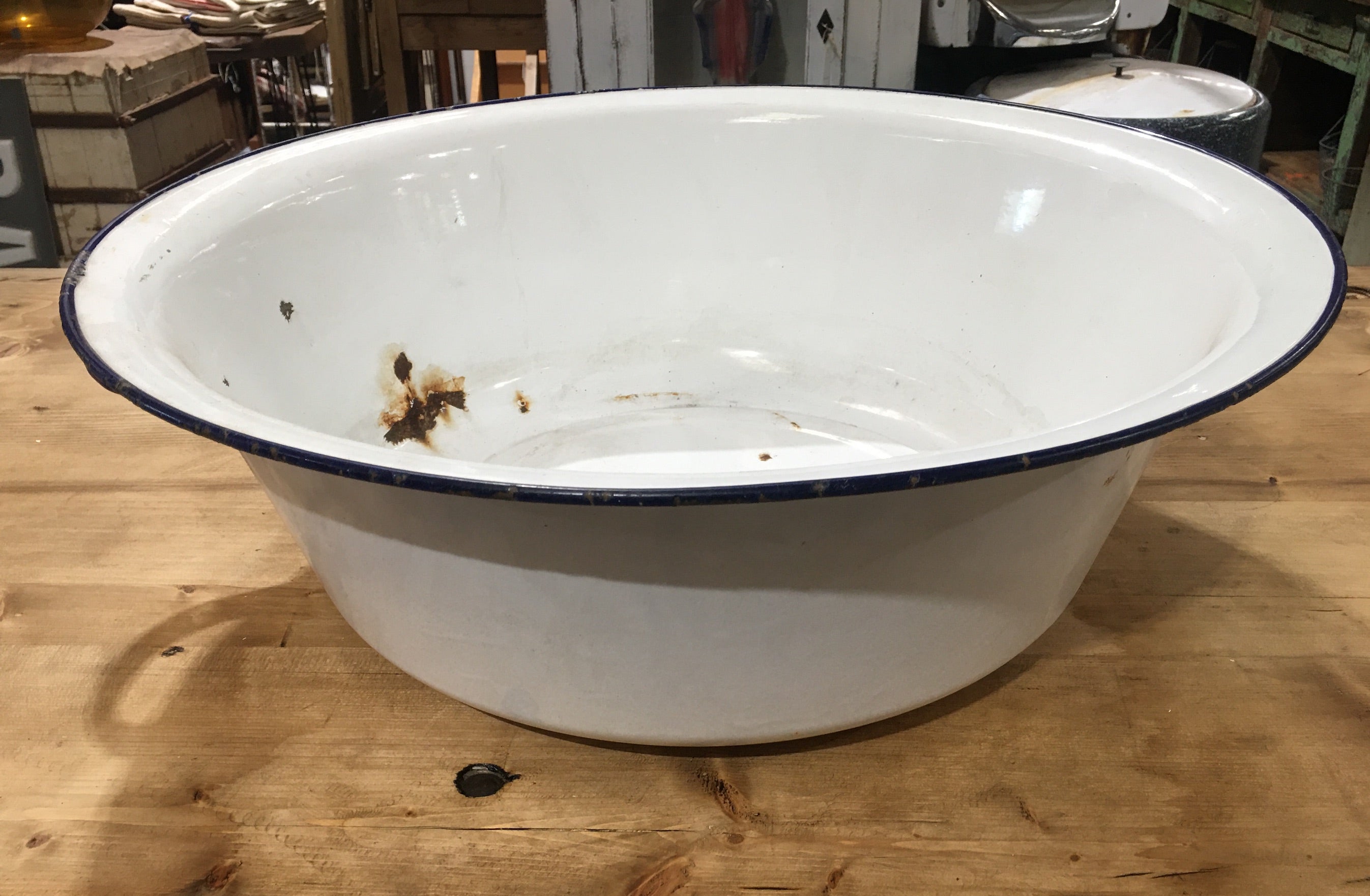 Vintage European Enamel Bakers Bowls with Handles #2913