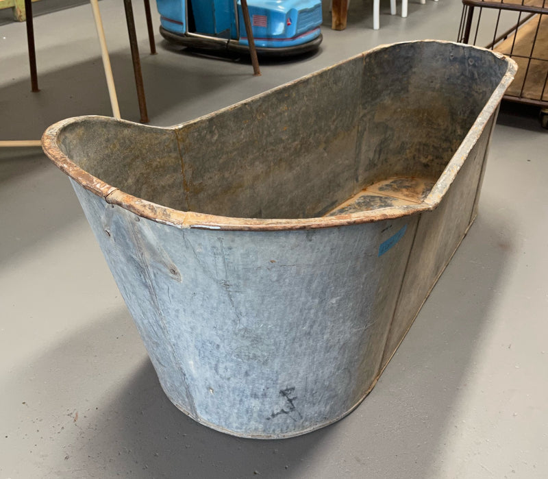 Vintage European  Galvanised Bathtub #4209 Byron