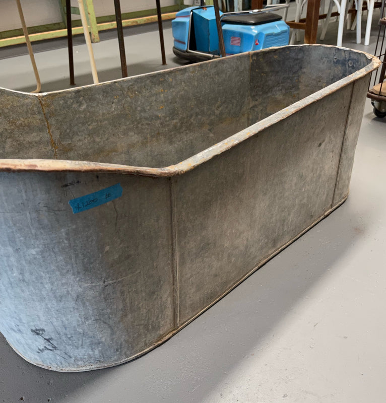 Vintage European  Galvanised Bathtub #4209 Byron