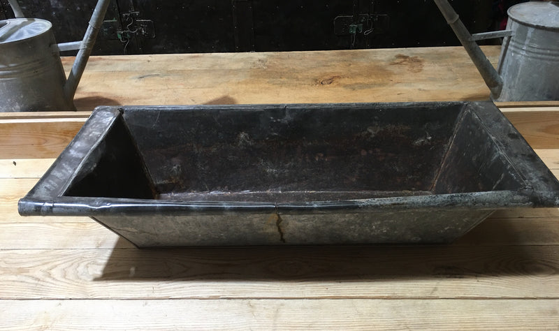 Vintage European 1940s Galvanized Wash Tub #2994 (1)