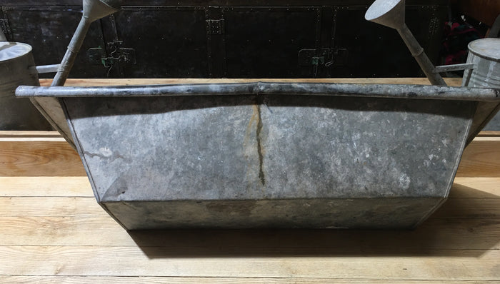 Vintage European 1940s Galvanized Wash Tub #2994 (1)