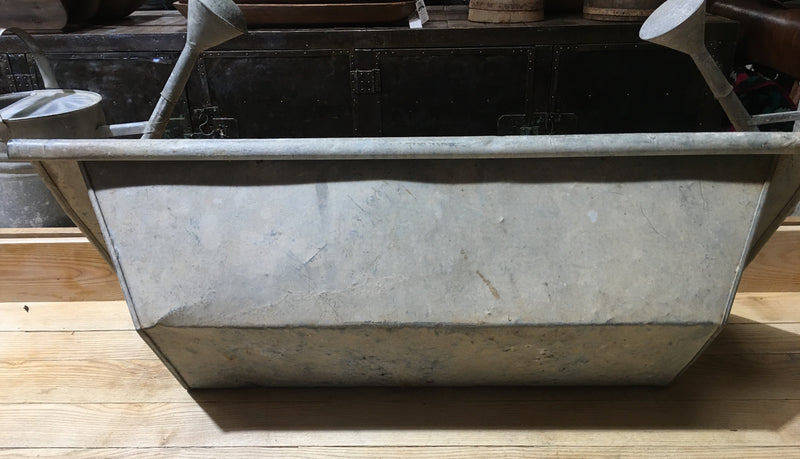 Vintage European 1940s Galvanized Wash Tub #2994 (3)