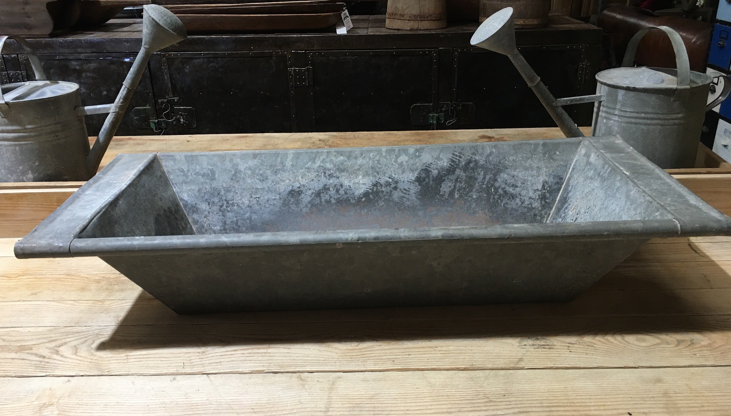 Vintage European 1940s Galvanized Wash Tub #B2995 (2) Byron