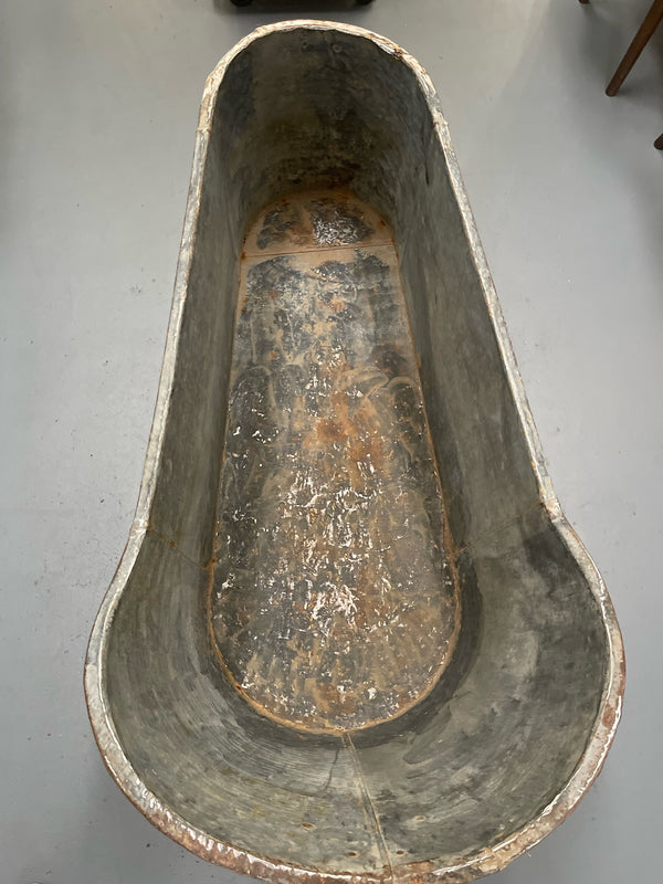Vintage European  Galvanised Bathtub #4209 Byron