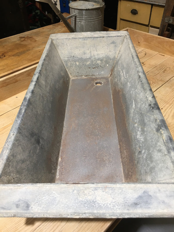 Vintage European 1940s Galvanized Wash Tub #2995 (4)