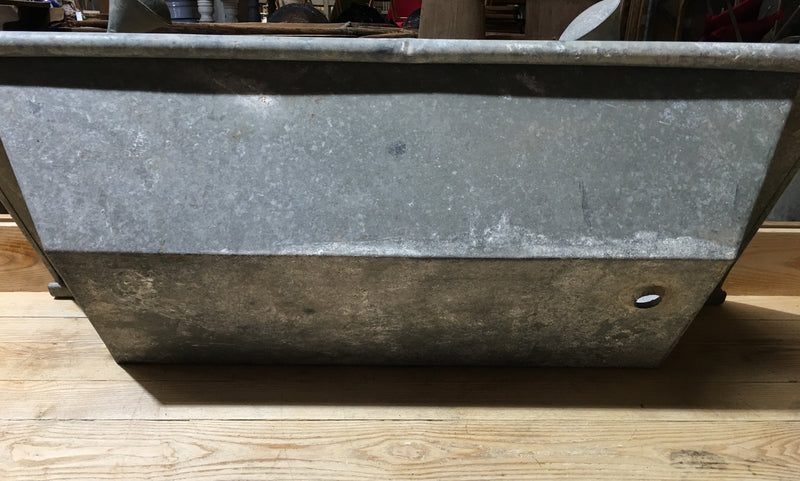 Vintage European 1940s Galvanized Wash Tub #2995 (4)