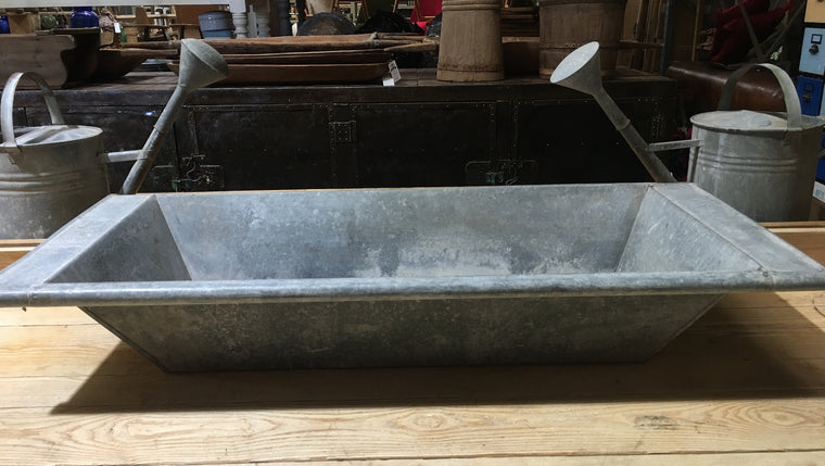 Vintage European 1940s Galvanized Wash Tub #2995 (5)