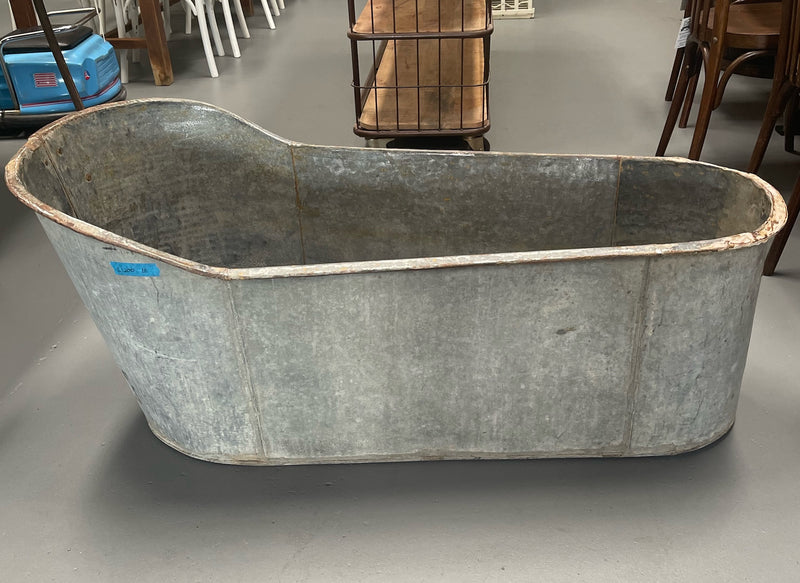 Vintage European  Galvanised Bathtub #4209 Byron