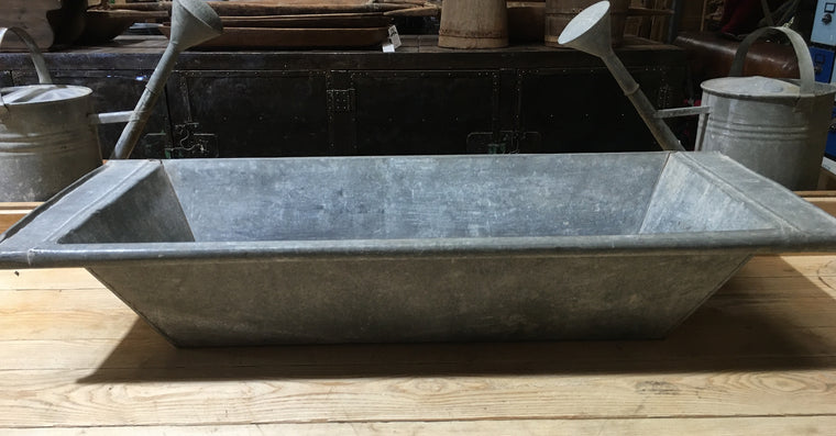Vintage European 1940s Galvanized Wash Tub #2995 (7)