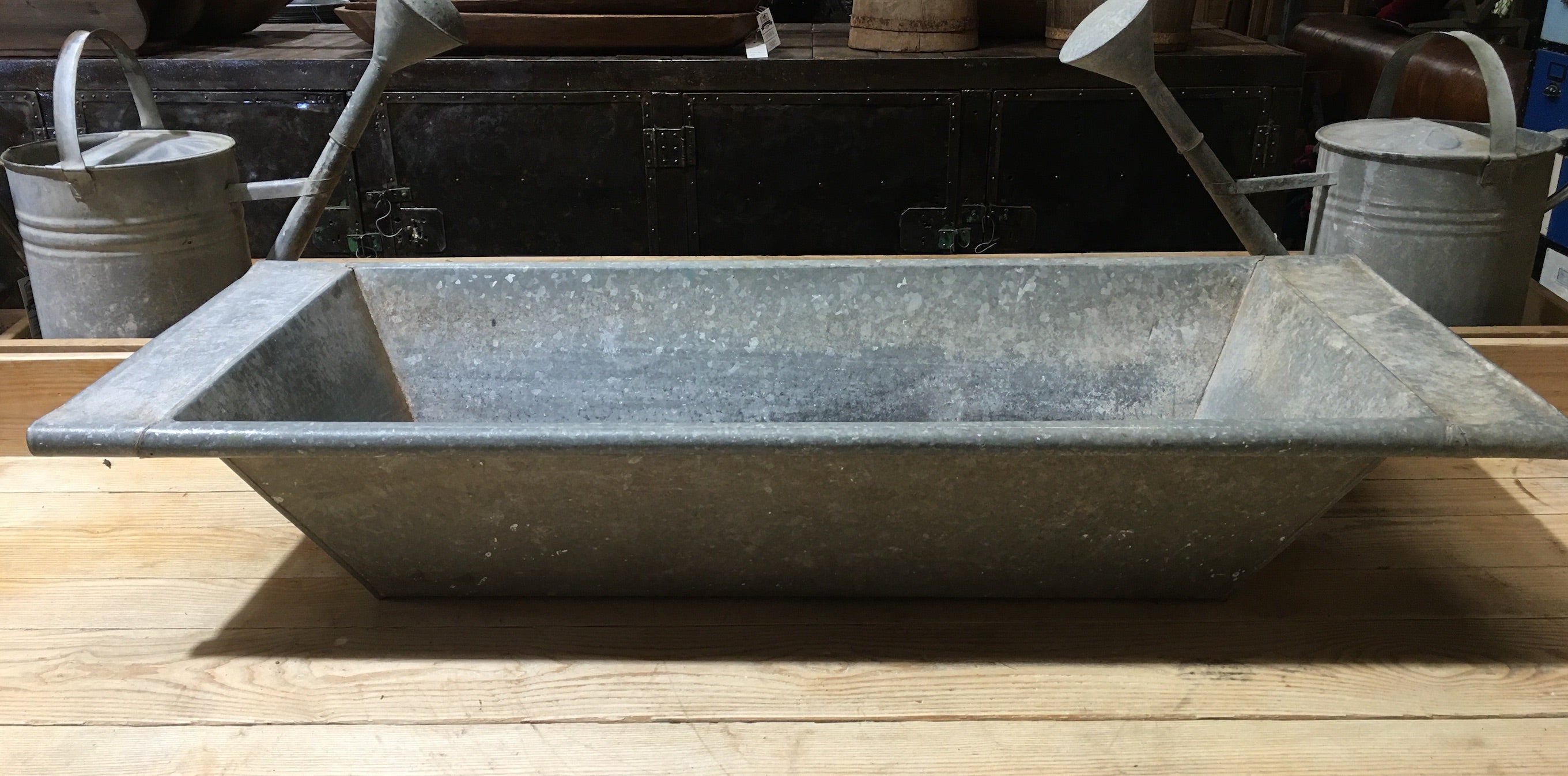 Vintage European 1940s Galvanized Wash Tub #2995 (8)