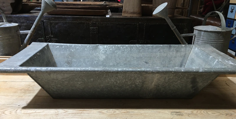 Vintage European 1940s Galvanized Wash Tub #2995 (9)