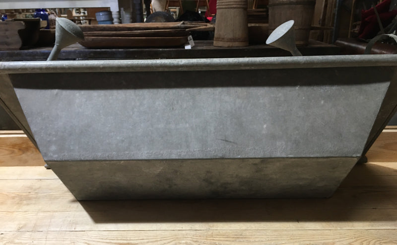 Vintage European 1940s Galvanized Wash Tub #2995 (11)