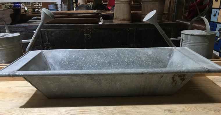 Vintage European 1940s Galvanized Wash Tub #2995 (13)