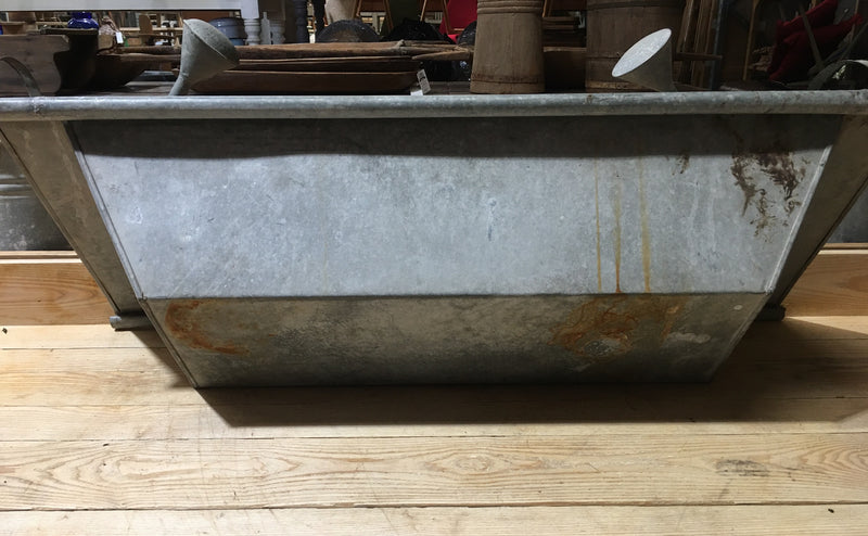 Vintage European 1940s Galvanized Wash Tub #2995 (13)