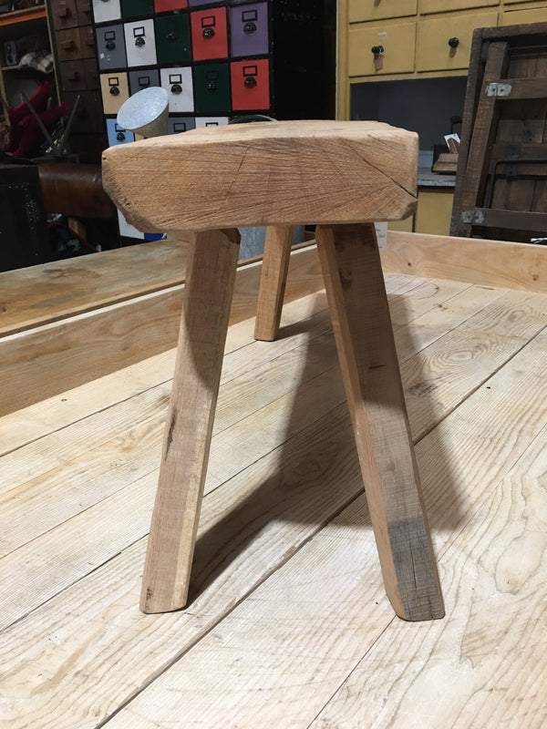 Vintage European  Wooden Milking Stool #2996 (1)