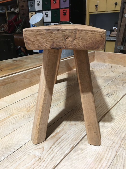 Vintage European  Wooden Milking Stool #2996 (2)