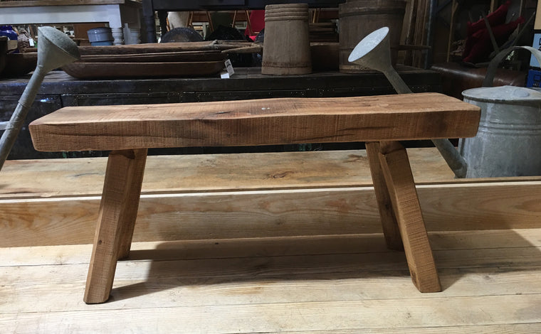 Vintage European  Wooden Milking Stool #2996 (4)
