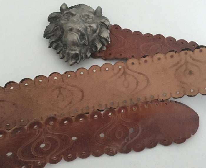 Vintage Leather Belt #C095 FREE POSTAGE AUS WIDE