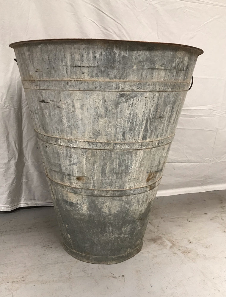Vintage  Turkish Galvanised Olive  Bin #3548 A