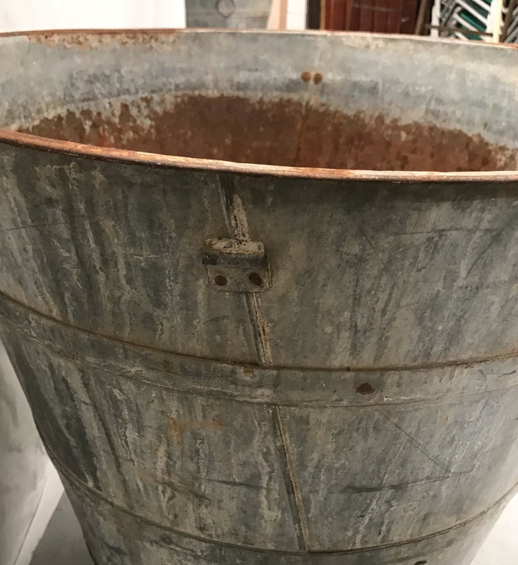 Vintage  Turkish Galvanised Olive  Bin #3548 A