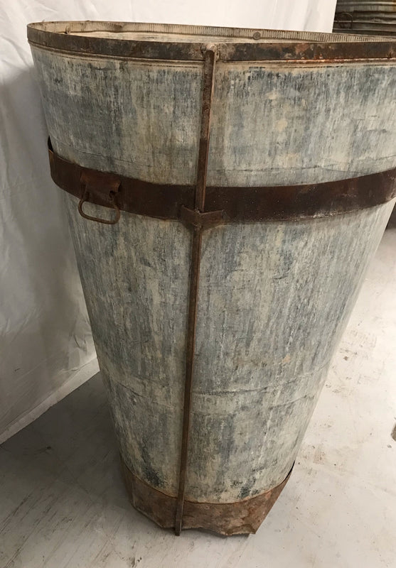 Vintage  Turkish Galvanised Olive  Bin #3548 B