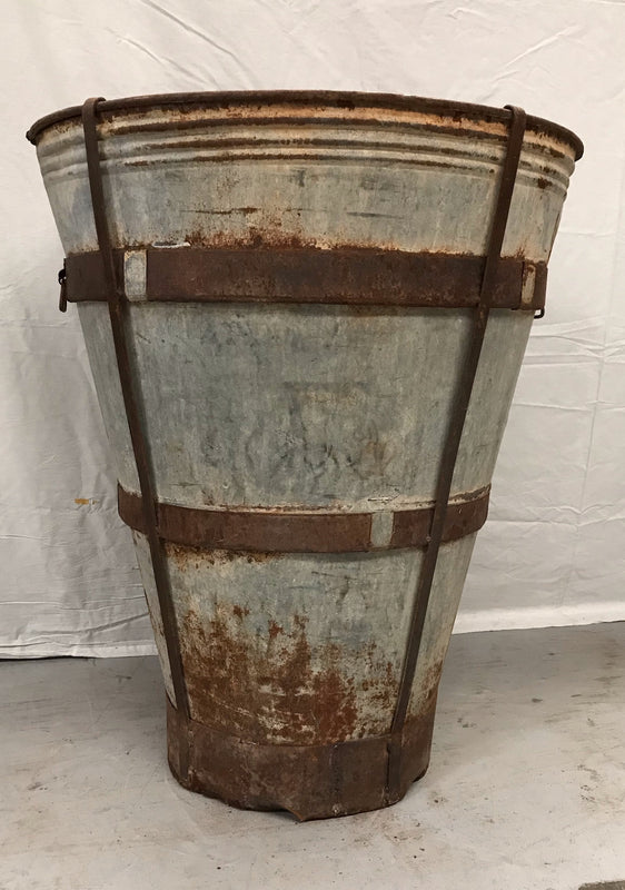 Vintage  Turkish Galvanised Olive  Bin #3548 C