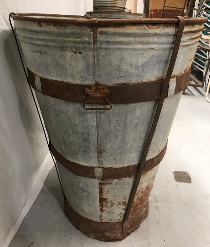 Vintage  Turkish Galvanised Olive  Bin #3548 C
