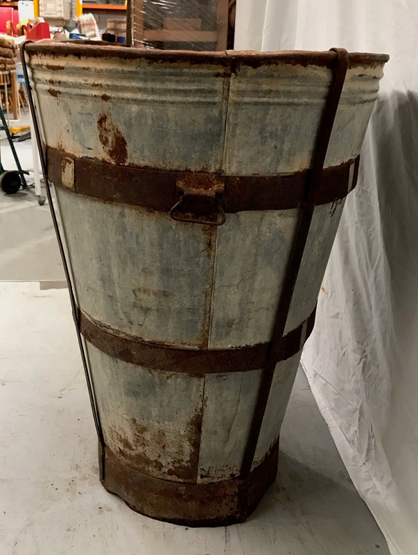 Vintage  Turkish Galvanised Olive  Bin #3548 C