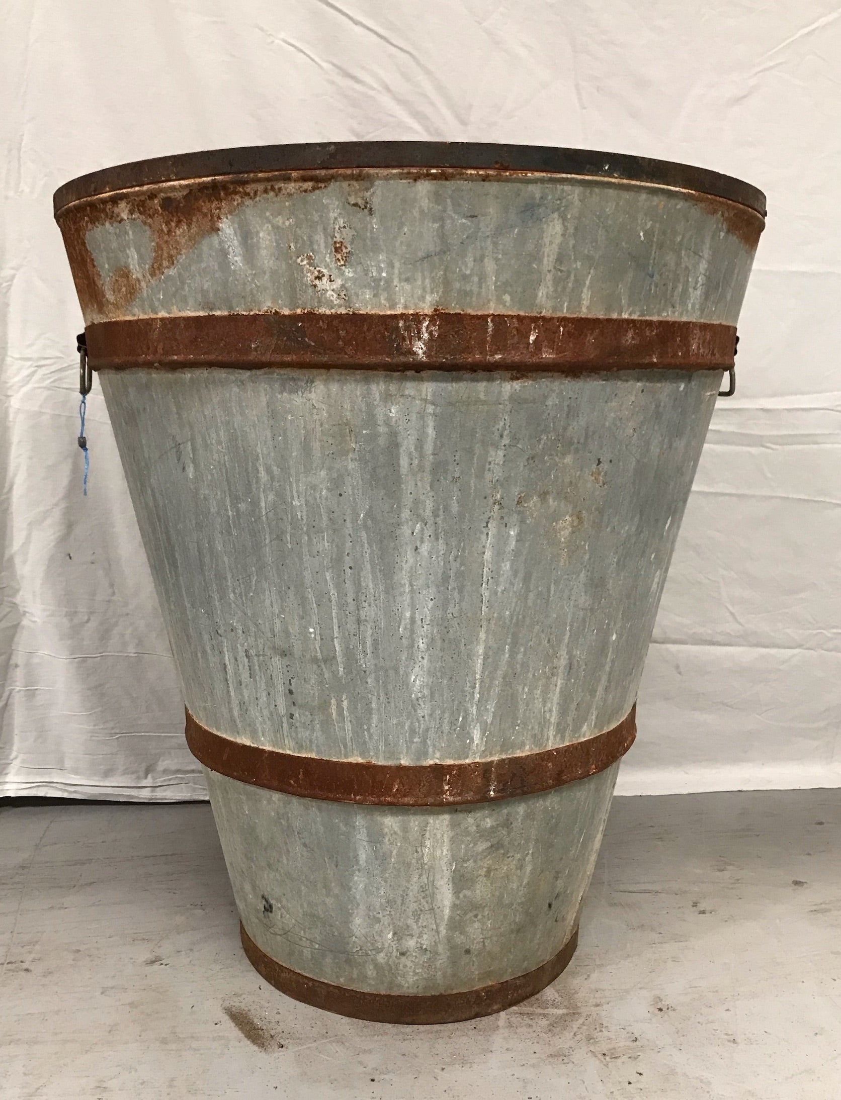 Vintage  Turkish Galvanised Olive  Bin #3548 D