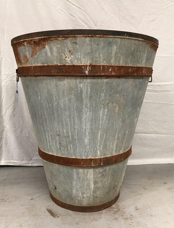 Vintage  Turkish Galvanised Olive  Bin #3548 D