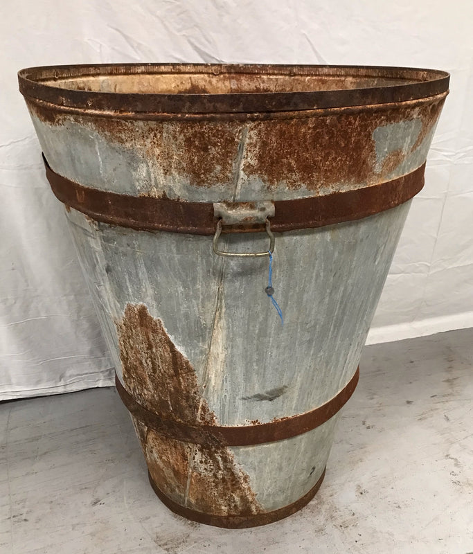 Vintage  Turkish Galvanised Olive  Bin #3548 D