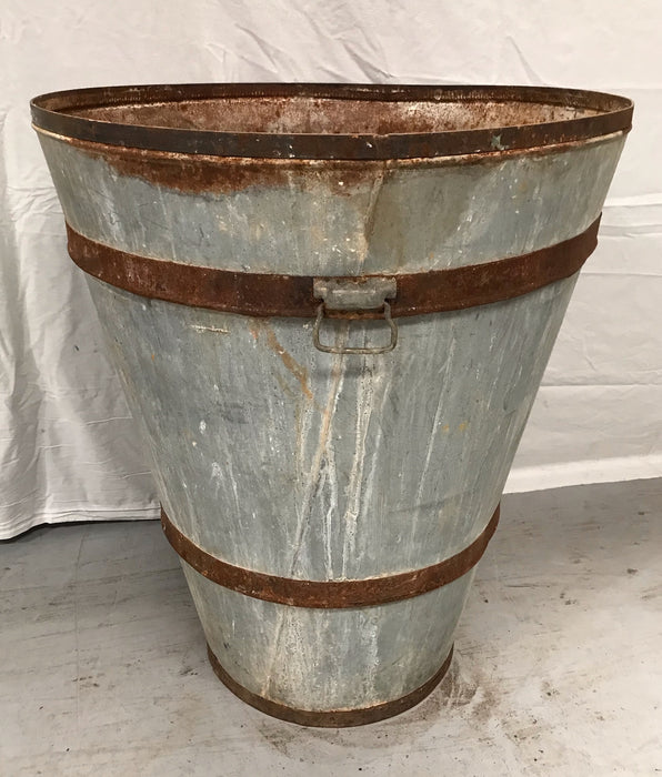 Vintage  Turkish Galvanised Olive  Bin #3548 D