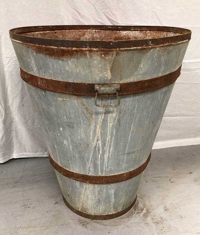 Vintage  Turkish Galvanised Olive  Bin #3548 D