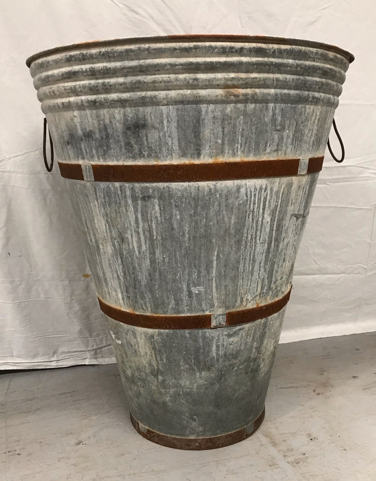 Vintage  Turkish Galvanised Olive  Bin #3548 E