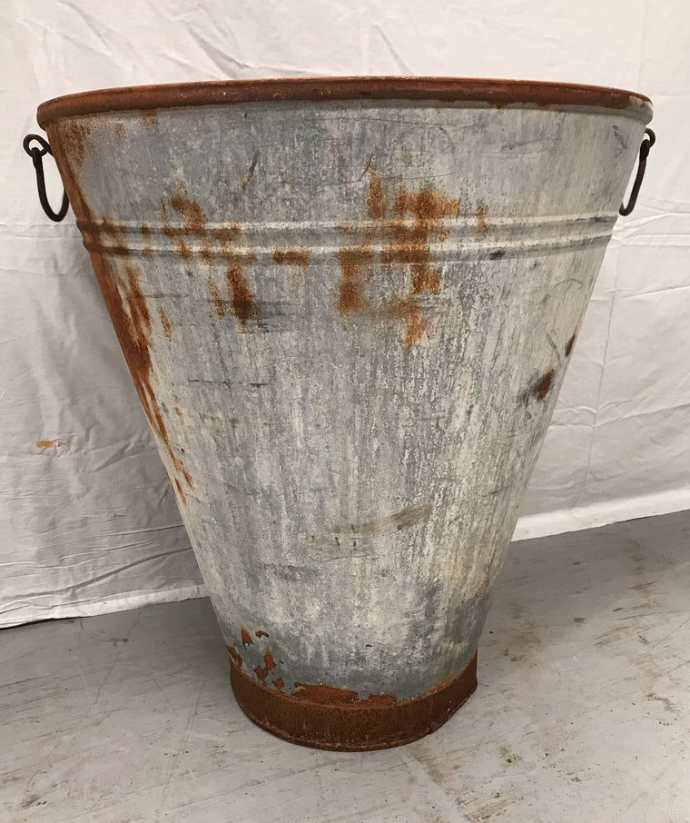 Vintage  Turkish Galvanised Olive  Bin #3548 F