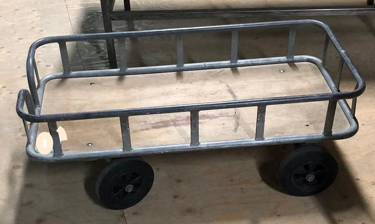 Vintage industrial Czech warehouse trolley  #2720