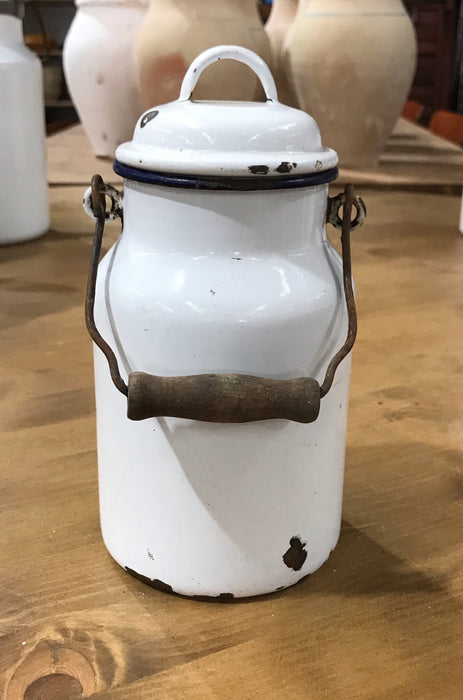 Vintage European Enamel Milk Can #3566 A