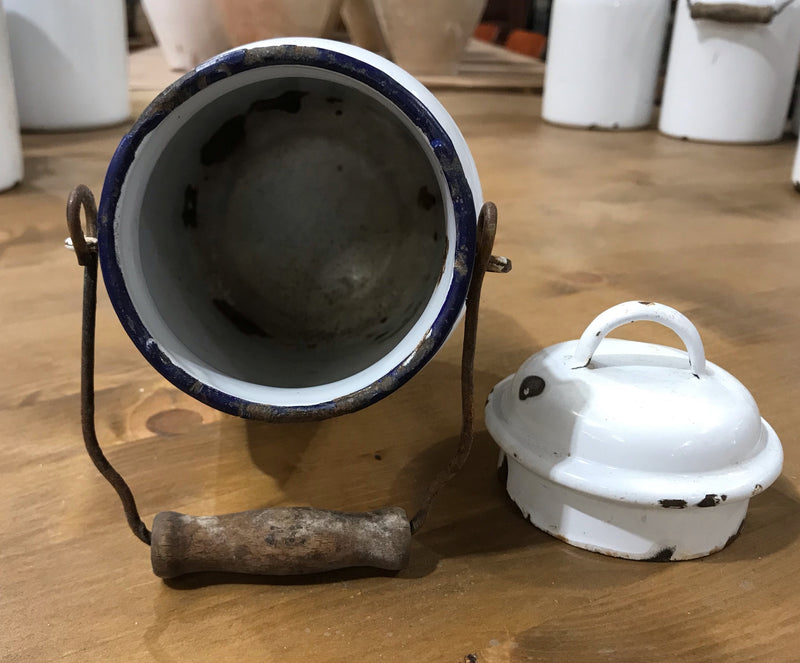 Vintage European Enamel Milk Can #3566 A