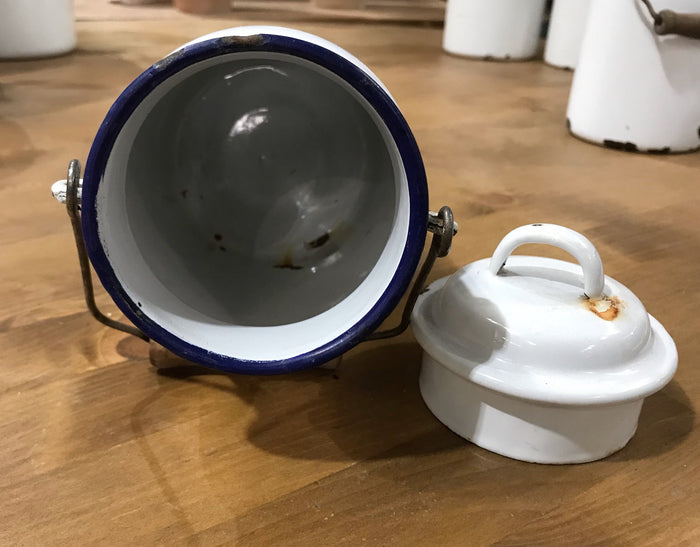 Vintage European Enamel Milk Can #3566 B