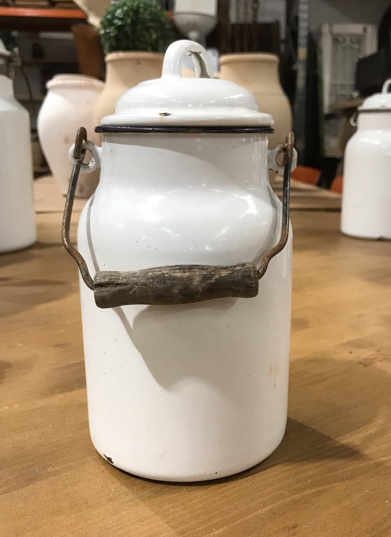 Vintage European Enamel Milk Can #3566 C