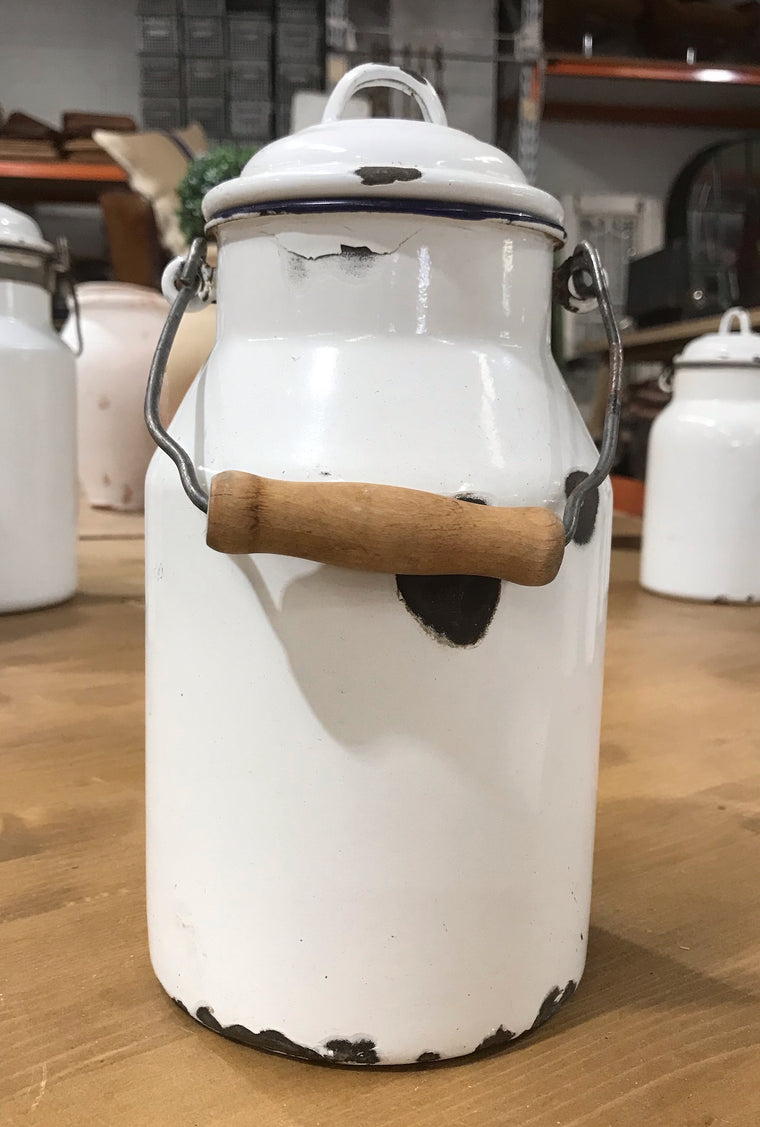 Vintage European Enamel Milk Can #3568 A