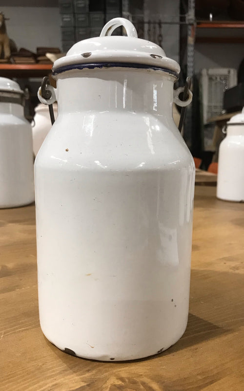 Vintage European Enamel Milk Can #3568 B