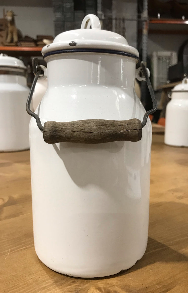 Vintage European Enamel Milk Can #3568 B