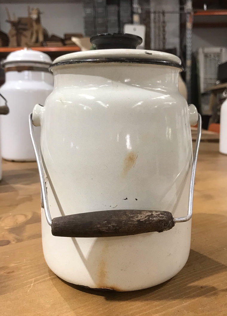 Vintage European Enamel Milk Can #3569 A