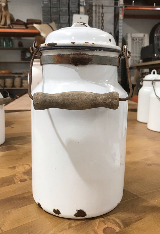 Vintage European Enamel Milk Can #3569 B